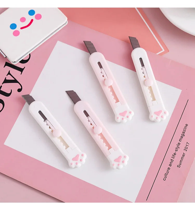 Utility Knife Box Cutter Mini Cute Knife Portable Express Package Removal Knife Student Office Tools Paper Cutting Paper Cutter