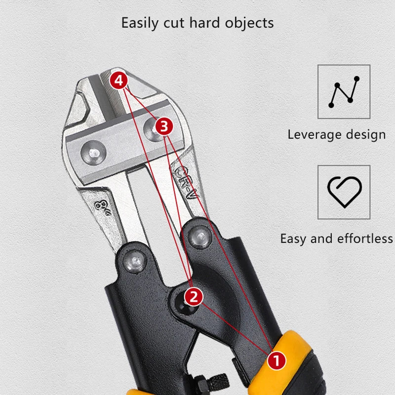 For Locks Screw Cutter Chain Link Fence Cutter Scissors Tools Bolt Cutter 8", Chain Lock Cutter Heavy Duty