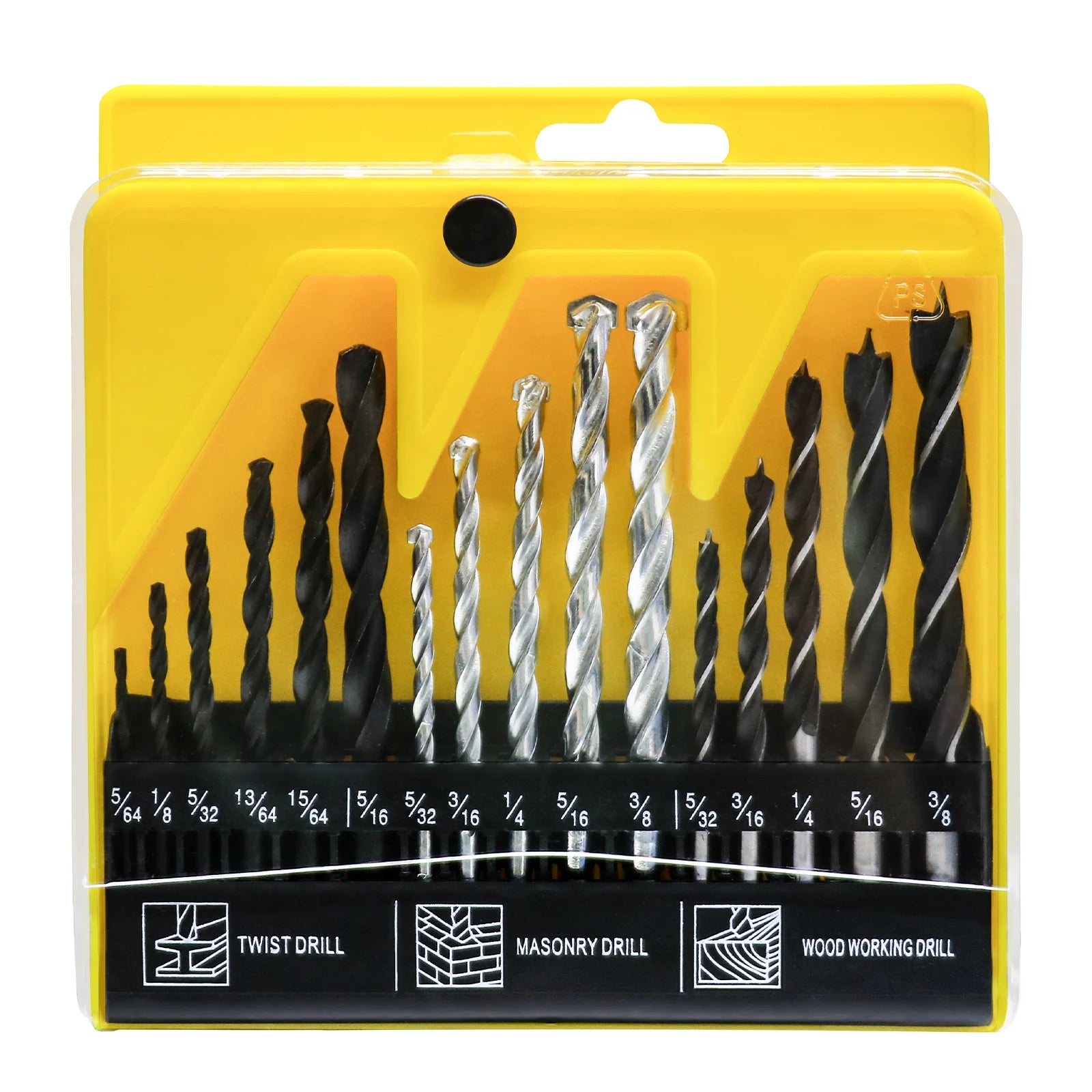 Mix-and-Match Twist Drill Set Woodworking & Metal Carbide Drill Bits Concrete Hand Drill Hole Saws