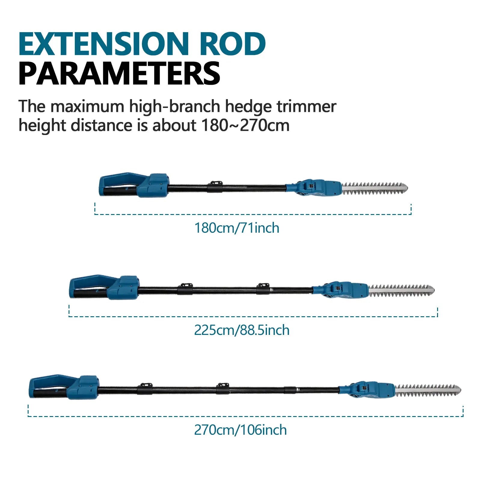 New Electric High Branch Hedge Trimmer Brushless Cordless Telescopic Hedge Shear For Makita 18V Battery Pin Garden Power Tools