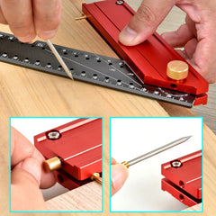 Carpenter Square Ruler Metric 300mm Aluminum Alloy Framing 90 Degree Right Angle Measurement Adjustable Marking Accurate