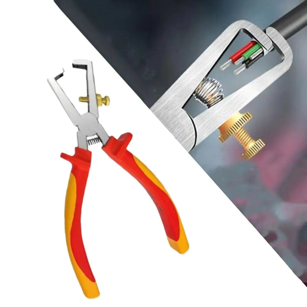 6-Inch Size Wire Stripper Heavy Duty Durable Crimping Tool Multi-Functional Professional Grade Wiring Tool Electricians Use