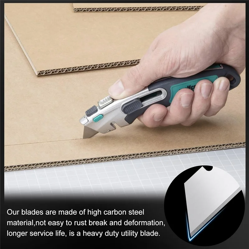 100 Pcs Utility Knife Blade, SK5 Box Cutter Blades Refills With Storage Box, Utility Blades For Box Cutter