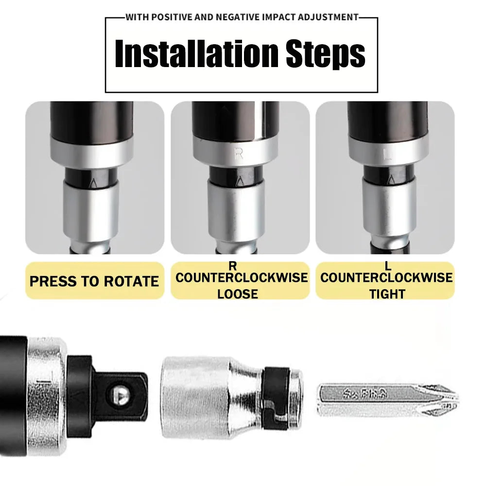7/12/13 Pcs Manual Impact Screwdriver, Cordless Home Screwdriver Set, Screw Extractor, Professional Repair Tool,Used by Knocking