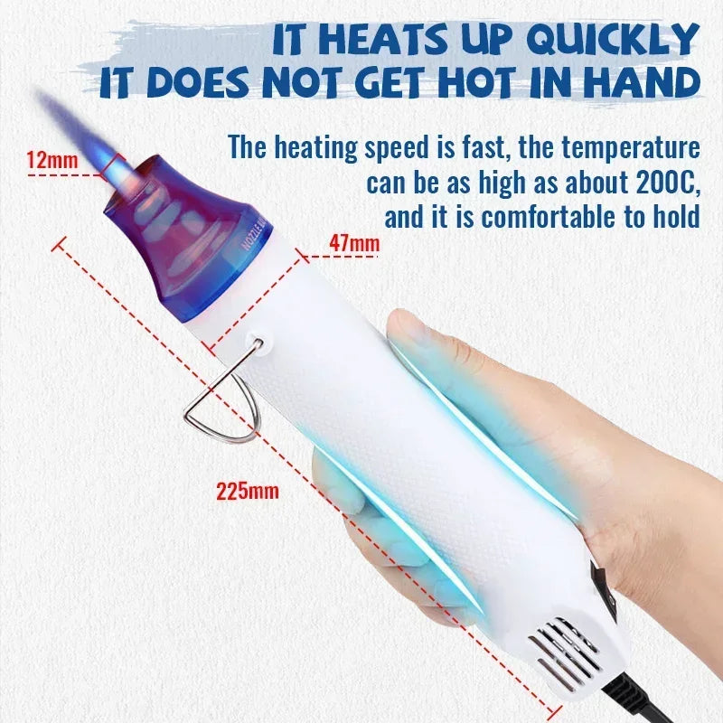 Hot Air Gun 300W 220V Ligthweight Handhold Electric Heat Air Shrink DIY Embossing Drying Paint Plastic Welding Tools
