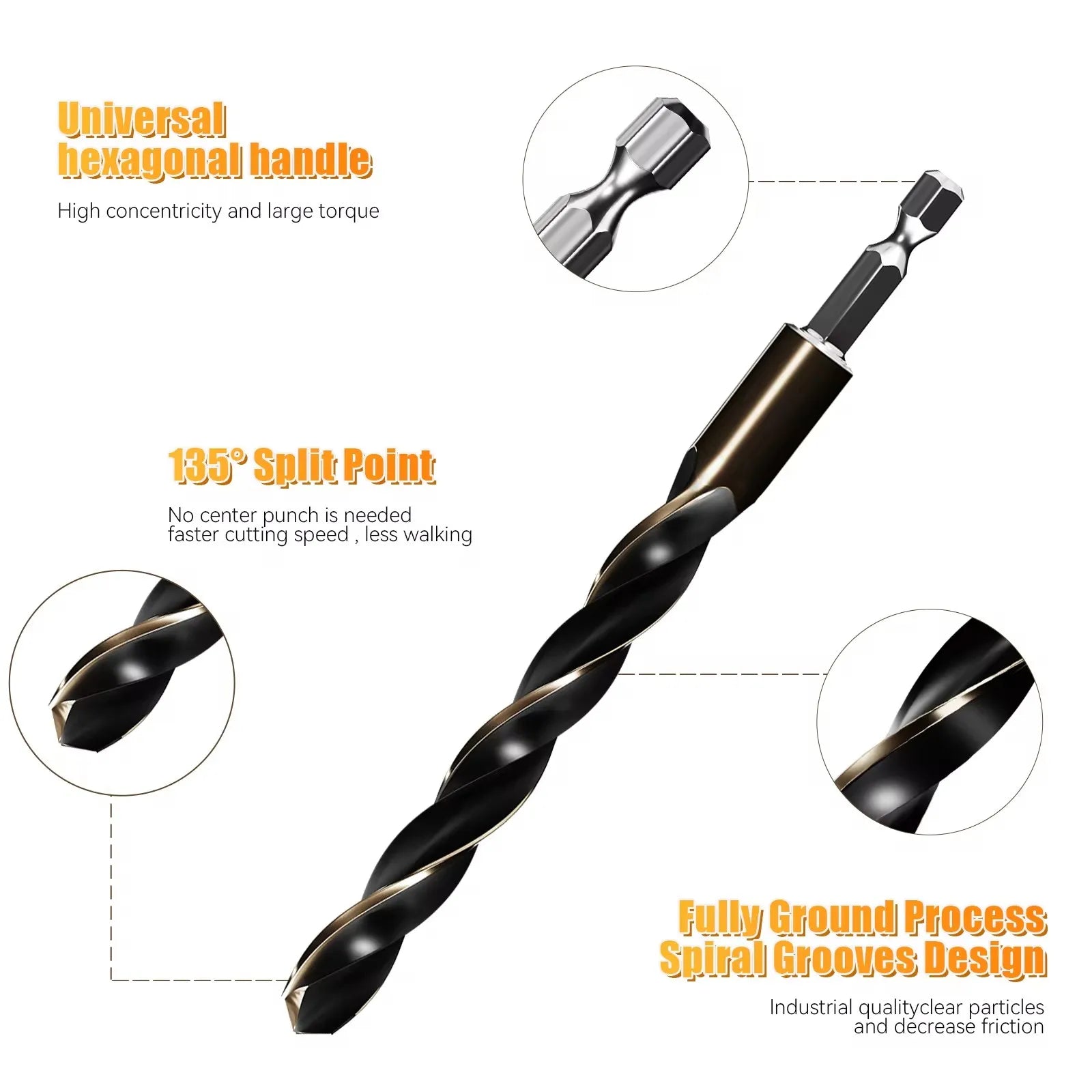 Twist Drill Bit Set HSS Cobalt Wood Metal Hole Cutter Core Drilling Hex Shank Drill Bits Woodworking Power Tools Accessories