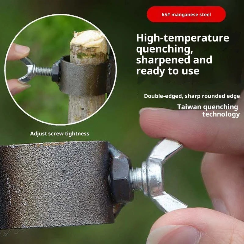 Hand forged tree branch cutting tools, gardening pruning tools, multi-purpose gardening tools