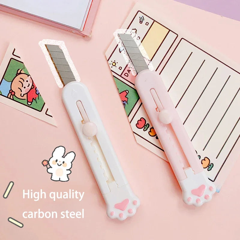 Utility Knife Box Cutter Mini Cute Knife Portable Express Package Removal Knife Student Office Tools Paper Cutting Paper Cutter
