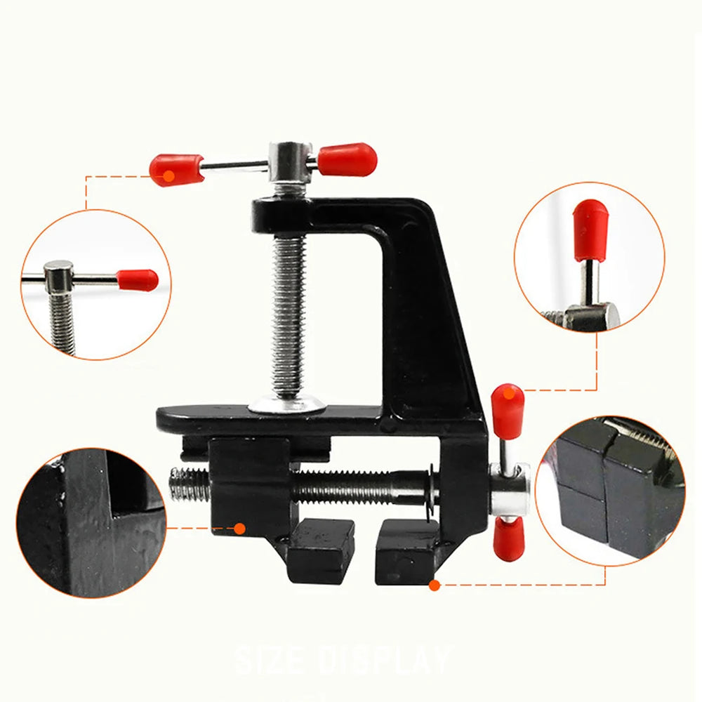 Mini Bench Vise Small Table Bench Vise Clamp Steel Screw And Handle For Household Diy Woodworking Hand Tools Aluminum Black