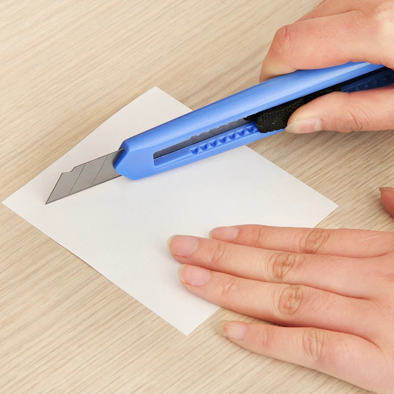 Utility Knife Box Cutter SK5 Blade Width 18mm Retractable Utility Knifes for Carton Paper Cutting Office Art Student Supplies