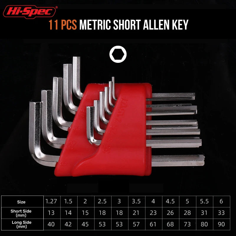 Metric Allen Wrench Set 5/8/11 Pcs With L Wrench Keys Short Arm Design For Easy Transport Perfect For Home And Auto Repairs