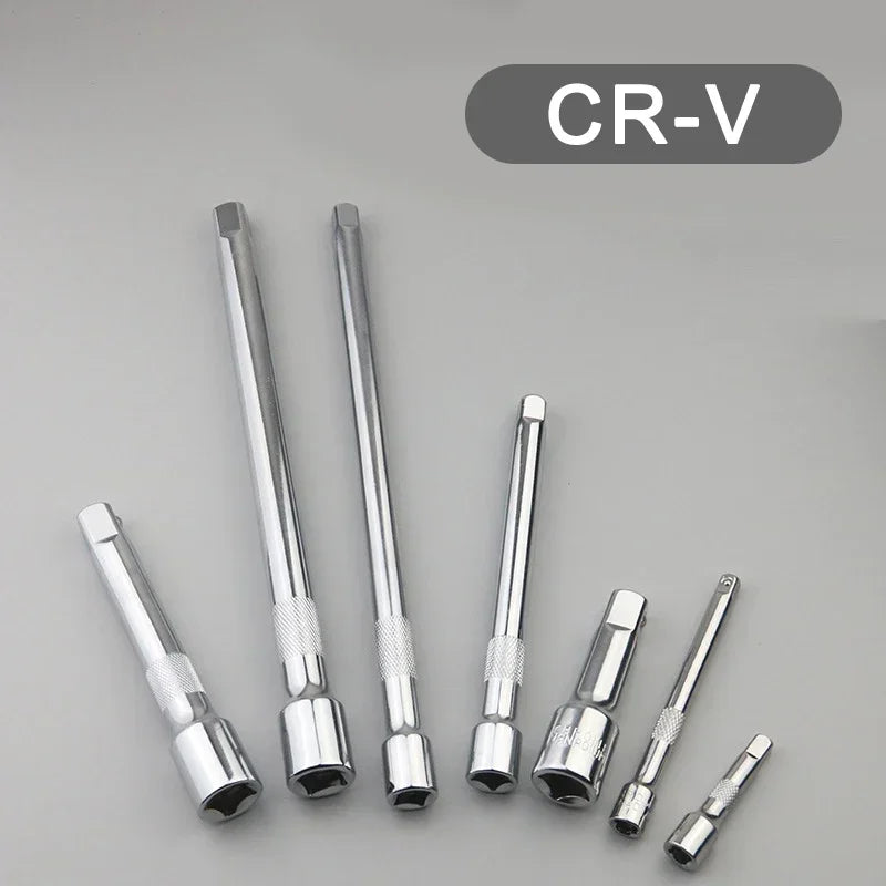 Socket Ratchet Wrench Extension Bar 1/4" 3/8" 1/2" 50/100/150/250mm Ratchet Wrench Socket Extender Hand Adjustment Hand Tools
