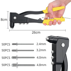 60/120/200/380 pcs Heavy Duty Riveter Gun Set Hand Riveter Blind Rivet Pliers Gun DIY Rivets Nut Automotive Tools for Home DIY