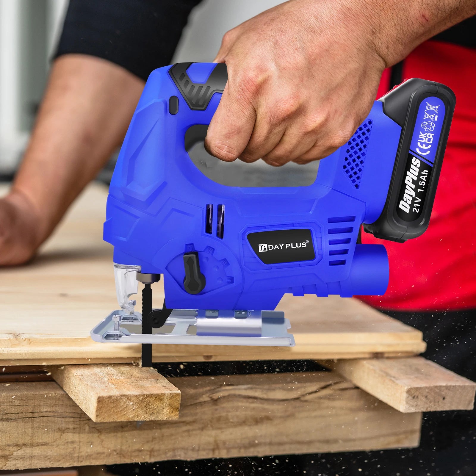 DayPlus 3000RPM Cordless Jigsaw 21V Brushless Motor, Portable Multi-Function Power Tool for Wood Metal Cutting