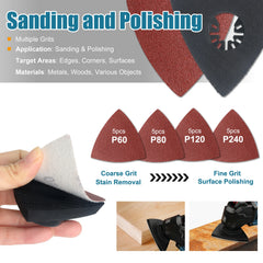 Oscillating Tool Blade Set 10-63PCS Multi Tool Blades Kit for Cutting Wood Metal Plastic Sanding & Scraping Accessories