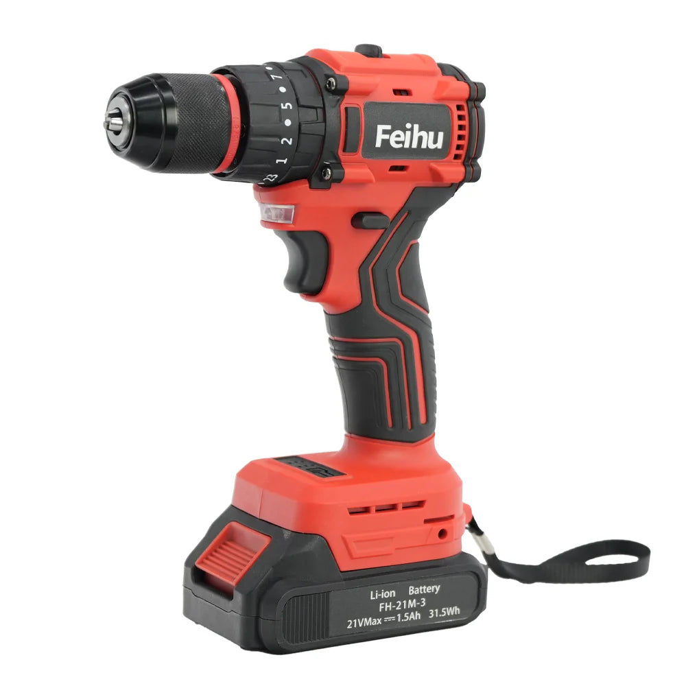 Cordless Electric Power Tool OEM Cordless 21V Impact Drill With 45N.m High Torque And Powerful Brush Motor Drill Set