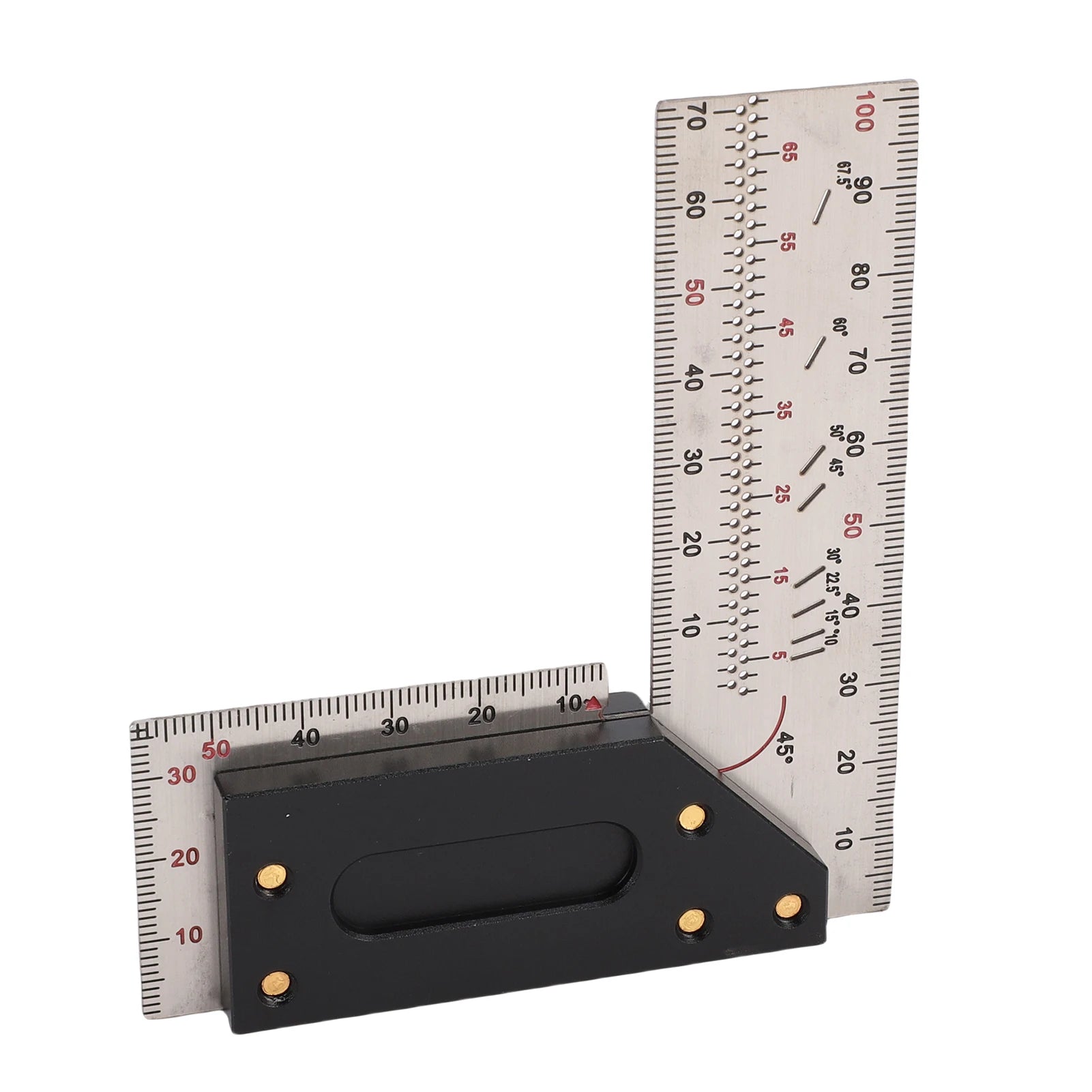 100mm Woodworking Square Ruler Right Angle Ruler Carpenter Square Layout Tool with Marking Holes 3.9in Framing Square Carpenter