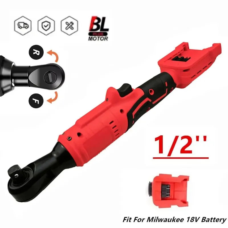 For Milwaukee 18V Battery Brushless Ratchet Wrench 1/2'' Electric Impact Driver 500N.M Cordless Screw Nut Repair Power Tools