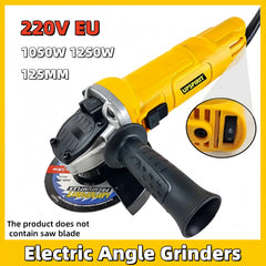 Electric Angle Grinders 125mm 1050W 1250W Grinding Machine Handheld Metal Diamond Cutting Polishing Woodworking Power Tools 220V