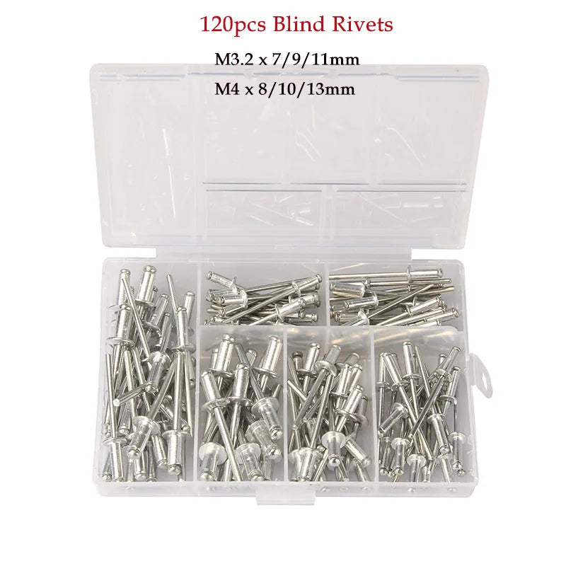 60/120/200/380 pcs Heavy Duty Riveter Gun Set Hand Riveter Blind Rivet Pliers Gun DIY Rivets Nut Automotive Tools for Home DIY
