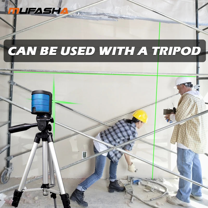 Laser level 2-line Green Laser, Self-leveling, can be operated with one hand, ideal for indoor DIY renovation