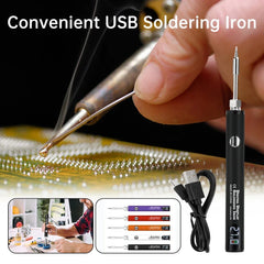 510 Smart Soldering Iron Kit Adjustable Voltage USB Powered Perfect for Electronics Enthusiasts and DIY Tasks