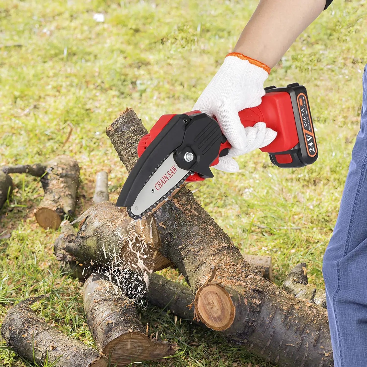 Top Sale Mini Electric Chain Saw 4inch 21v Small Portable One-Hand Handheld Rechargeable Operated Battery Power Chainsaw