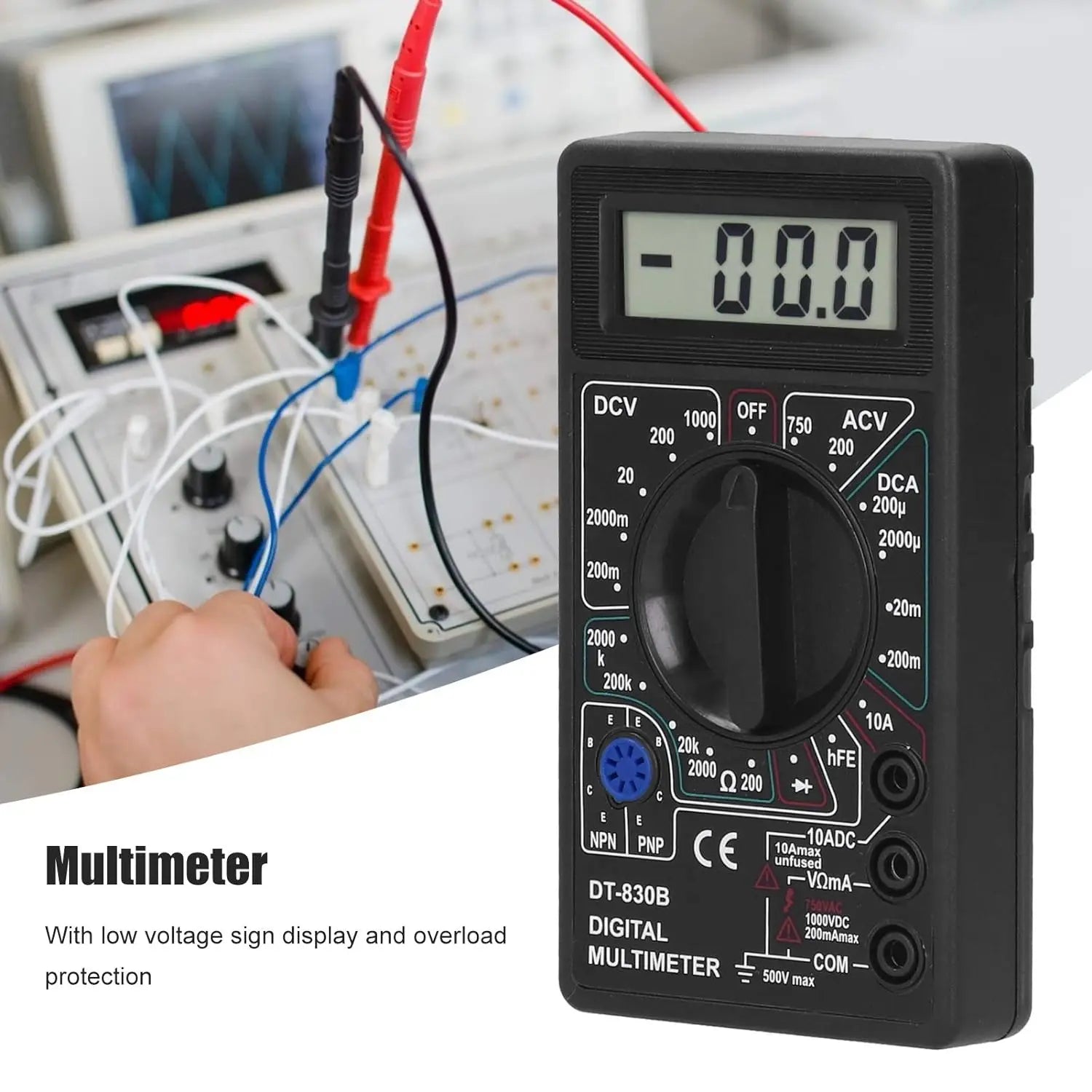 1/2pc Digital Multimeter Tester, DT830B Electrical Voltmeter Ammeter Portable Volt Multi Meter Car Battery Tester Circuit Tester