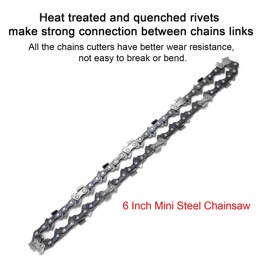 6 Inch Mini Steel Chainsaw Chains Electric Chainsaws Accessory Practical Chains Replacement Electric Chainsaws Accessory