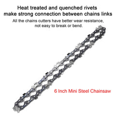 6 Inch Mini Steel Chainsaw Chains Electric Chainsaws Accessory Practical Chains Replacement Electric Chainsaws Accessory