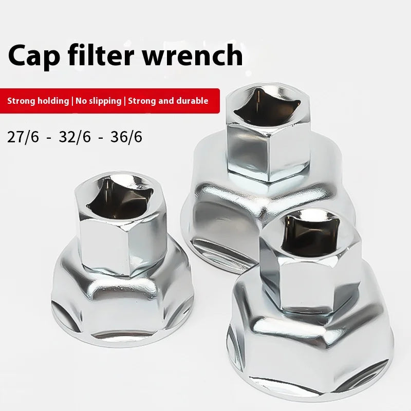 1pc Auto Car Oil Filter Wrench Socket Remover Tool 27/32/36MM Socket Wrench Suitable For Most Car Models Oil Filter Caps