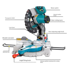 Miter Saw Sliding Carpentry Tools 14 Inch Compound Power Wood Cutter Machine for Woodworking 2400W