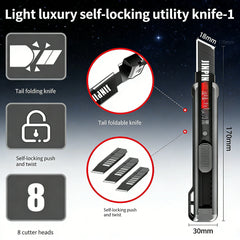 Heavy-Duty Black Blade Utility Knife | Multi-Purpose Cutter for Unboxing & Crafts | Thickened Office & Home Tool