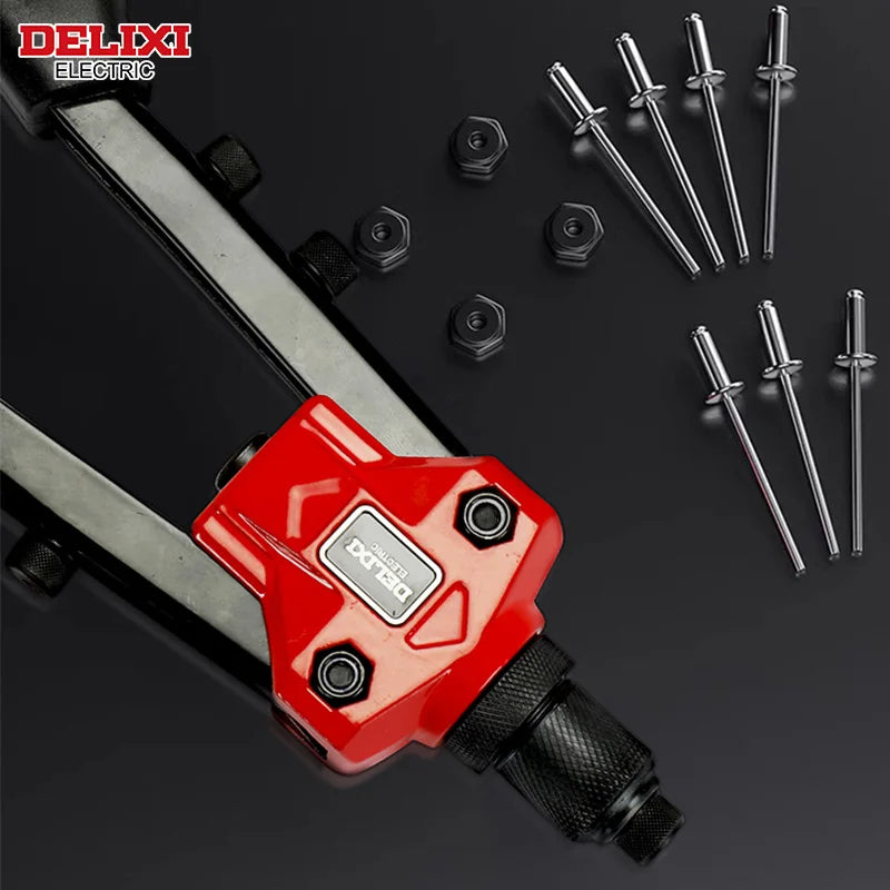 DELIXI ELECTRIC Rivet Gun，Manual Professional Pull Gun High Lever More Labor-saving，TighteningandRiveting of Metal SheetandPipe