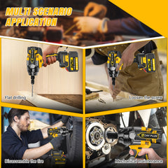 DayPlus 1500Nm Brushless Impact Wrench 1/2" 3 Speed Cordless