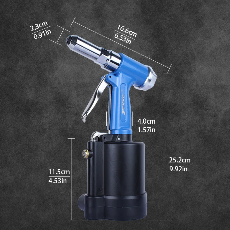 Lightweight Vertical Pneumatic Rivet Gun with Ergonomic Handle and Safety Lock – Versatile Riveting Tool for Construction, Autom
