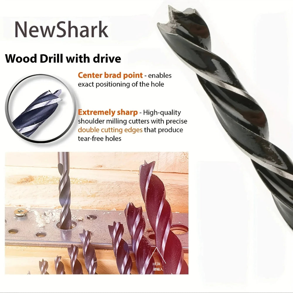 9-16PCS Wood Drill Bit Set 2mm 3mm 4mm 5mm 6mm 8mm 10mm Metal drill bit Carbide Tip Flat Shank Drill Concrete Stone Bricks 2025