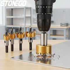 HSS Hole Saw Drill Bit Set 5Pcs Hole Cutter for Sheet Metal Reaming 16mm 18.5mm 20mm 25mm 30mm Professional Tool Kit