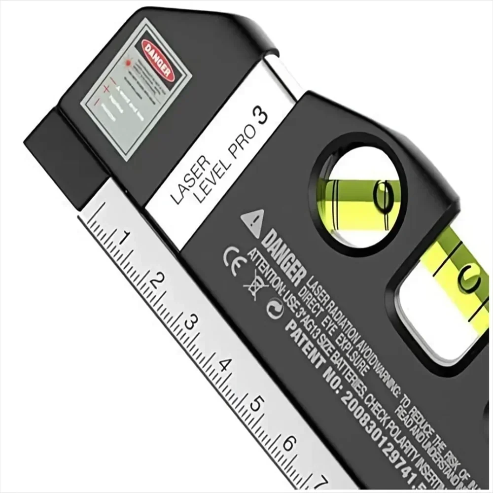 Laser Level Tool Multipurpose Cross Line Laser Kit with 8 Feet Measuring Tape Ruler Easy to Use for Home Construction