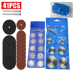 41PCS Dremel Rotary Tool Accessory Set Kits Cutting Discs Grinding Sanding Polishing Abrasive Fit For Wooden Dremel Grinder