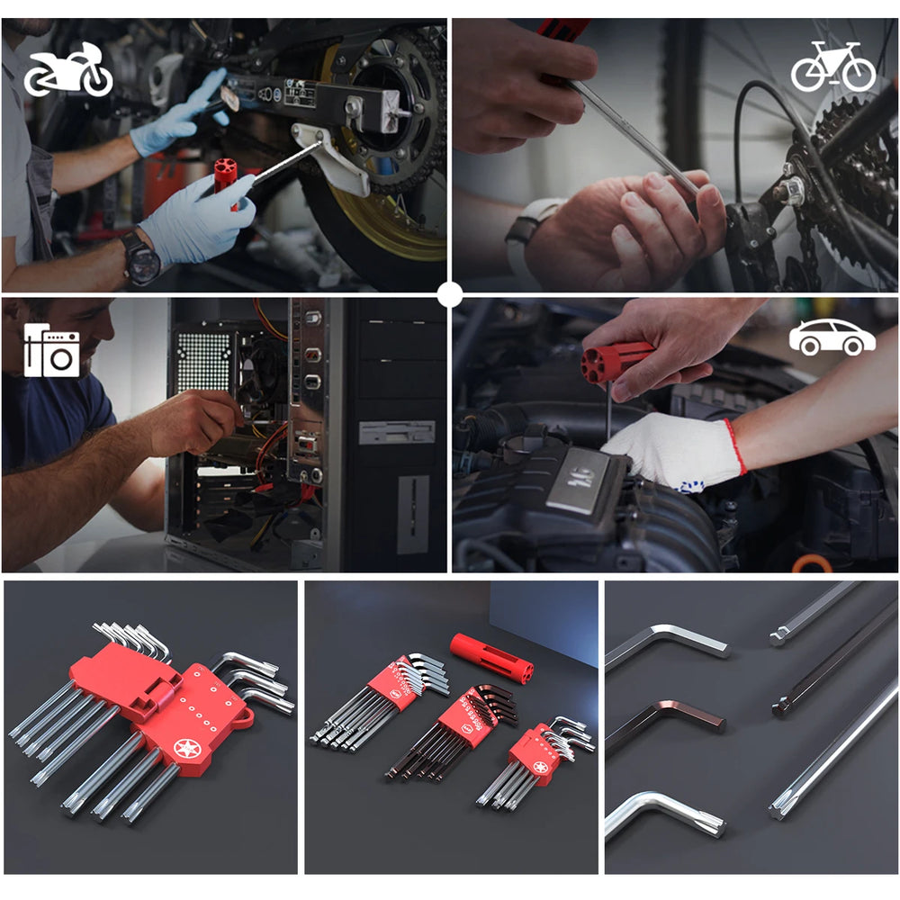 1005006236479367Allen Wrench Set 35 Piece Hex Key Set Metric Allen Key Set S2 Steel And CRV SAE 3/64-3/8 inch / MM 1.5-10mm / TO