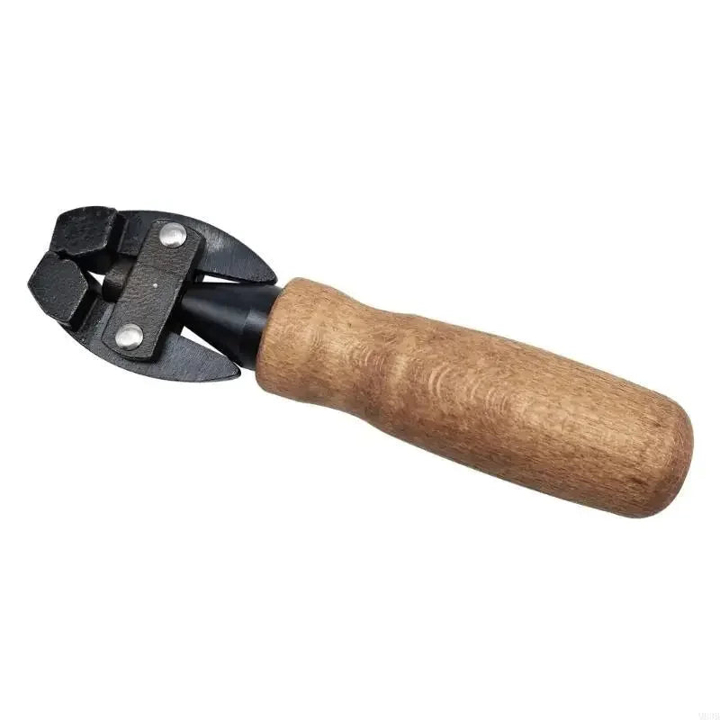 Ergonomic Wooden Grip Clamp 1.2cm Jaw Capacity Carbon Steel Hand Vise Tool