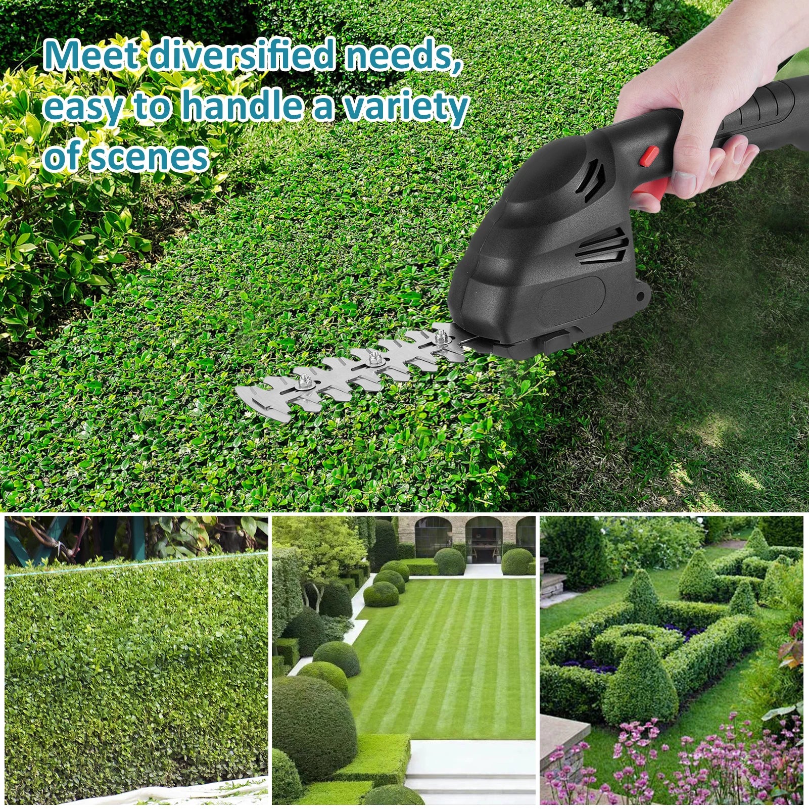 Lithium Cordless Hedge Trimmer Handheld Dual-Purpose Hedge Trimmer Bush Trimmer Electric Hedge Trimmer for Pruning Built