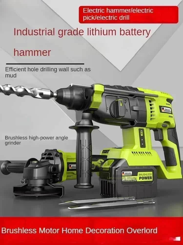 High Power Cordless Hammer Drill with Brushless Motor for Concrete and Industrial Use A