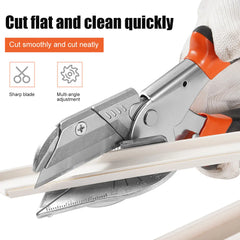 Miter Shears Adjustable 45-135° Sharp Trunking Shears Wood Plastic Multi Angle Miter Scissors with 2 Blades for Cutting Wood PVC
