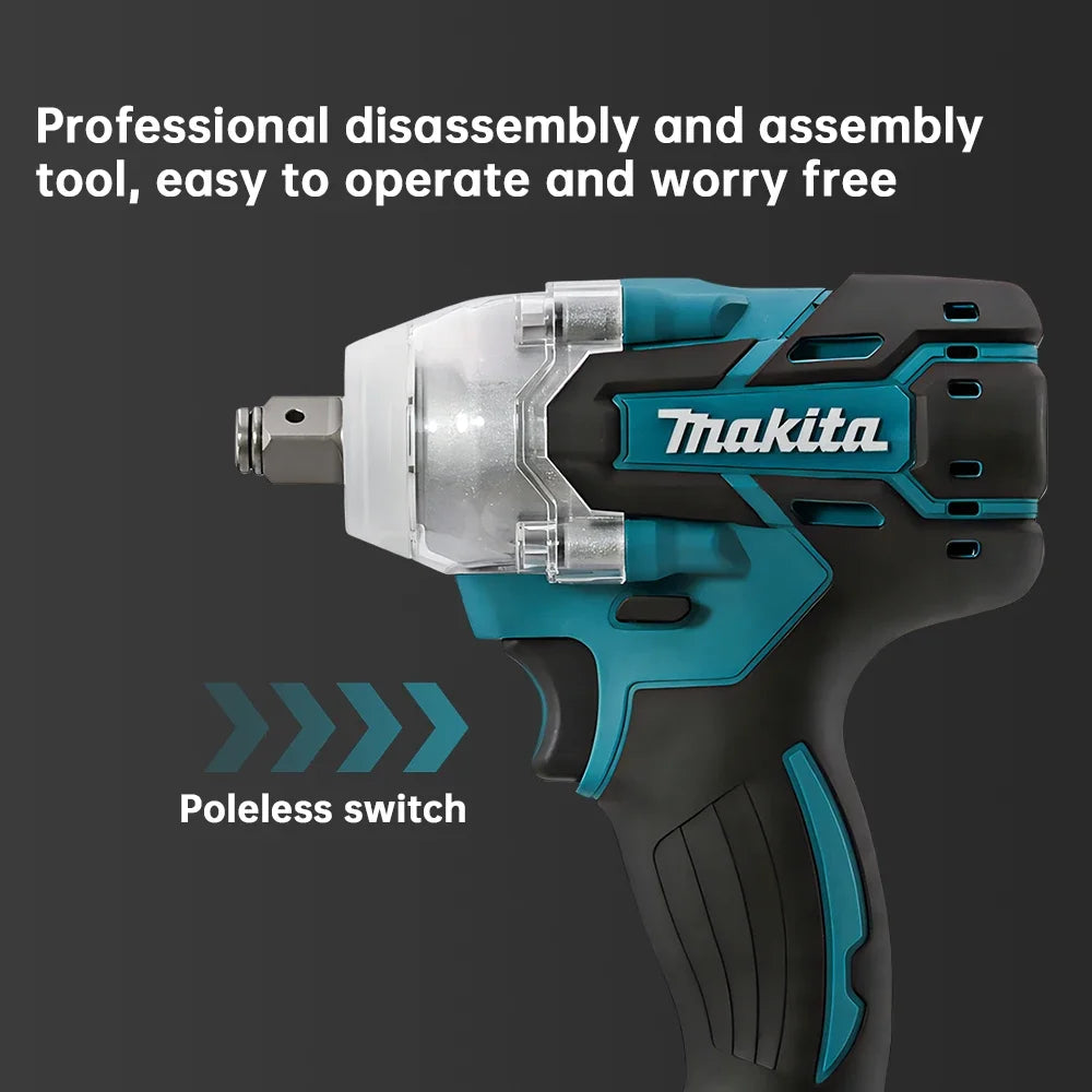 Makita DTW285 Brushless Rechargeable Impact Electric Wrench, 18V High Torque, Lithium Battery Wrench, Auto Repair Tool