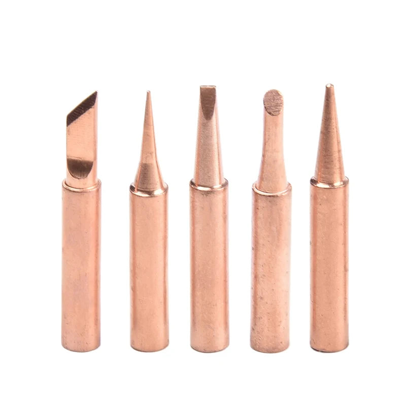 5pcs Soldering Iron 900M Soldering Iron Head Set Inside Hot Bare Copper Electric Soldering Iron Tip