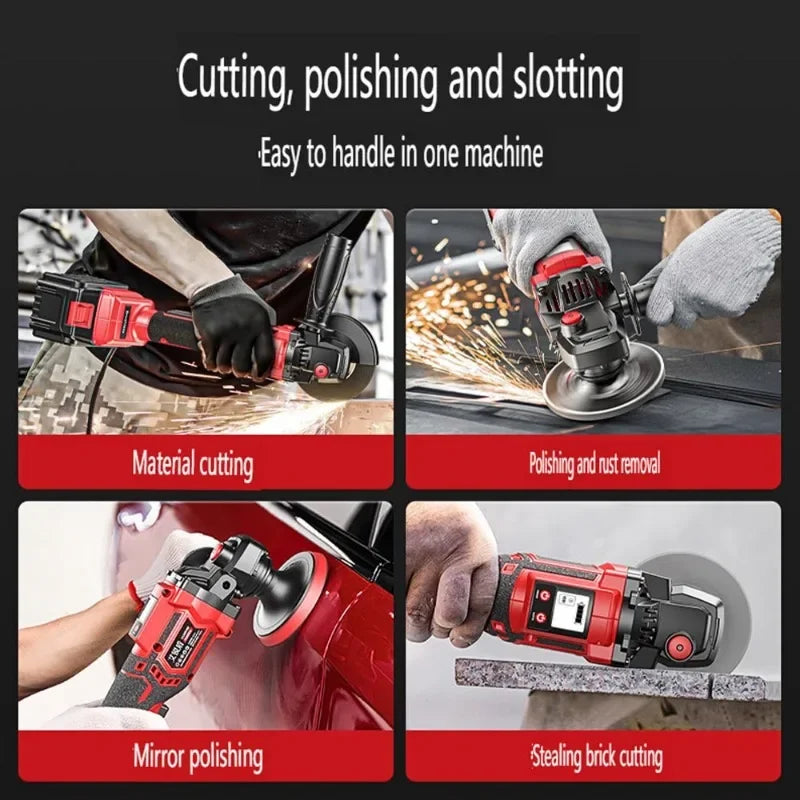New Brushless Angle Grinder High-power Handheld Grinder Cutting Machine Small Polishing Machine Household Portable Electric Tool