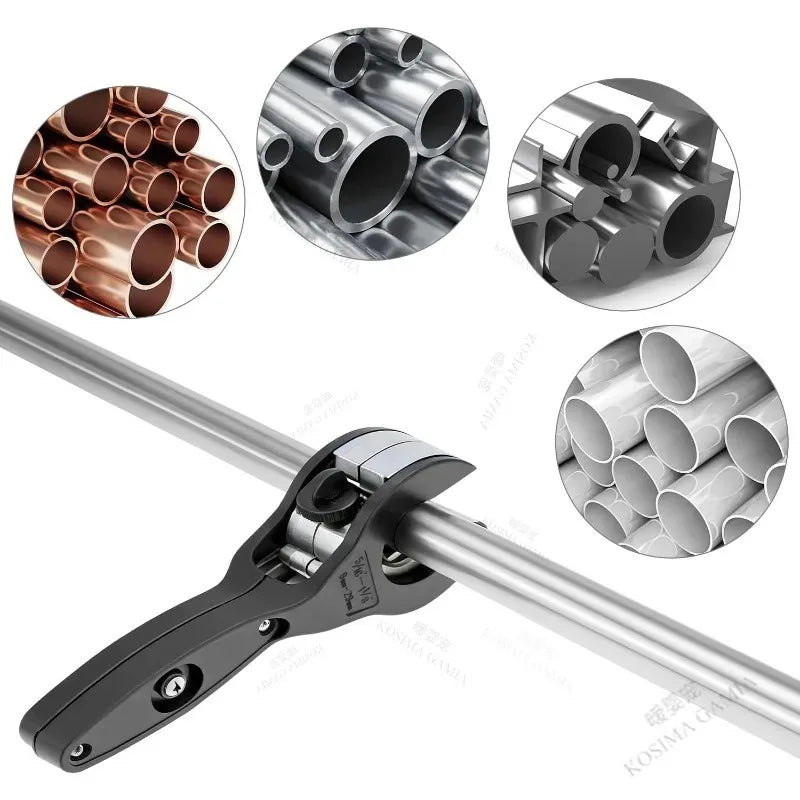 Ratchet Pipe Cutter Hand Tool Cuts Copper Aluminum Iron Stainless Steel PPR PE Pipes for Plumbing Repair and DIY Projects