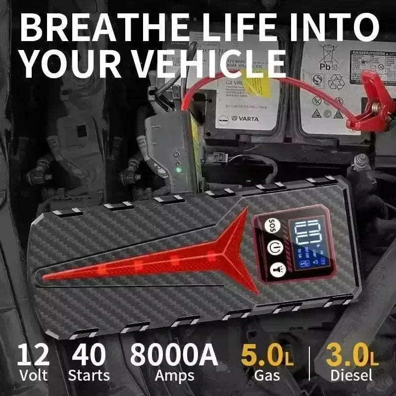 Car Jump Starter 8000A Peak, 298000mAh Emergency Power Bank Booster for 12V Gas and Diesel Vehicles